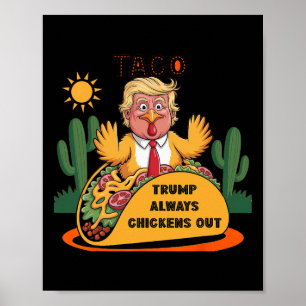 Poster Dessin animé Taco - Trump fait toujours machine ar