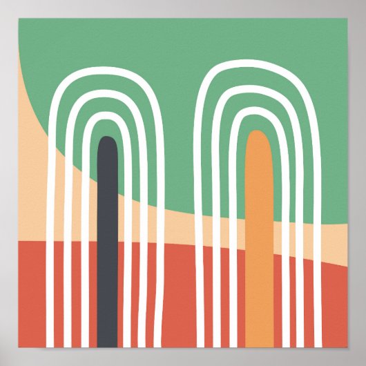 Poster Dessin arc-en-ciel artistique, art boho (Devant)