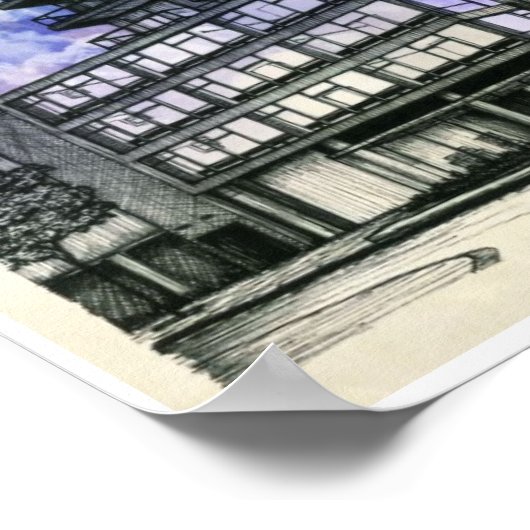 Poster Dessin architectural moderne (Coin)