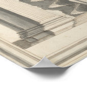 Poster Dessin architectural Vintage rétro Colonnes romain (Coin)