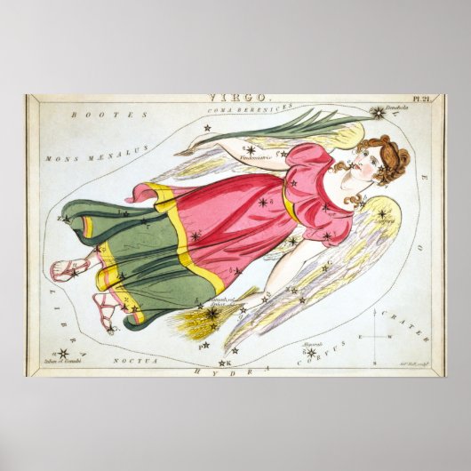 Poster Dessin astrologique de la Vierge (Devant)