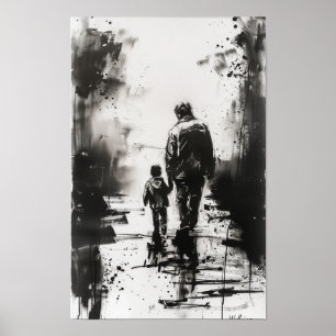 Poster Dessin au charbon - Partir à pied par C. Day Lewis