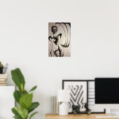 Poster dessin au fusain (Bureau à domicile)