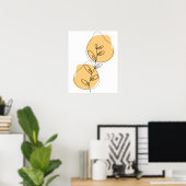 Poster Dessin au trait de branches et de feuilles (Bureau à domicile)