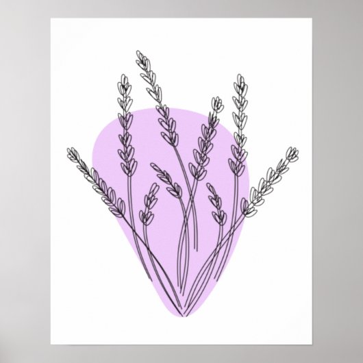 Poster Dessin au trait de branches et de feuilles (Devant)
