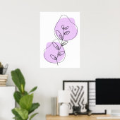 Poster Dessin au trait de branches et de feuilles (Bureau à domicile)