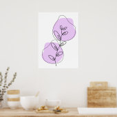 Poster Dessin au trait de branches et de feuilles (Cuisine)