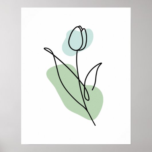 Poster Dessin au trait de fleur (Devant)