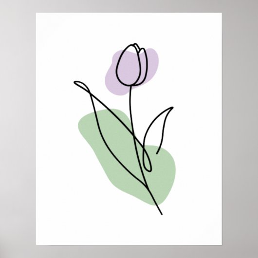 Poster Dessin au trait de fleur (Devant)