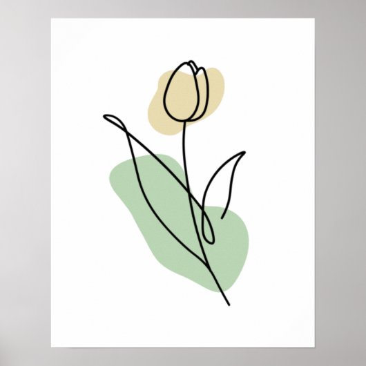 Poster Dessin au trait de fleur (Devant)