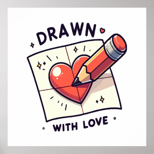 Poster Dessin avec amour (Devant)