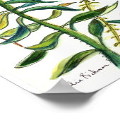 Poster Dessin botanique d'une merveilleuse fleur bleue (Coin)