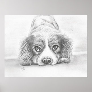 Poster Dessin Chien Chien Chien Chien Chien Chien Papier