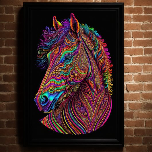 Poster Dessin coloré Abstrait d'un cheval 2:3 II