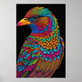 Poster Dessin coloré Abstrait d'un oiseau 2:3 II (Devant)