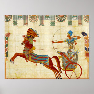 Poster Dessin coloré de Ramsès II, pharaon de l'Égypte an