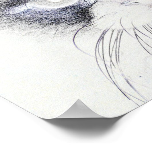 Poster Dessin crayon de chat (Coin)