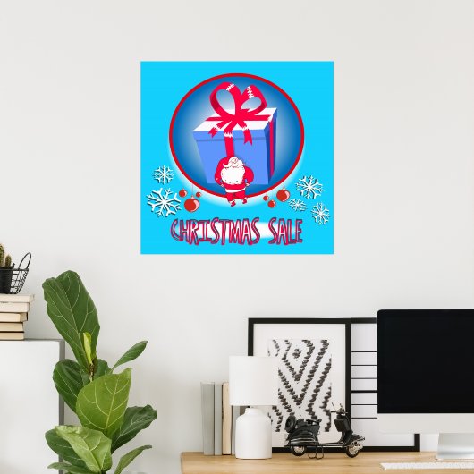 Poster dessin d'affiche de vente de noël (Bureau à domicile)
