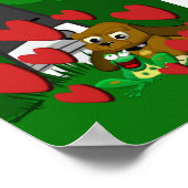 Poster Dessin d'amis chien beagle et grenouille avec le c (Coin)