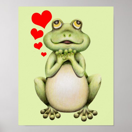 Poster Dessin d'amour de grenouille (Devant)
