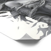 Poster dessin d'ange endormi noir et blanc (Coin)