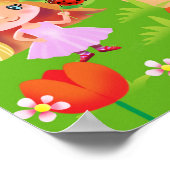 Poster Dessin dans un jardin magique et une maison (Coin)