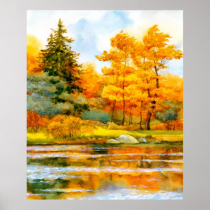 Poster Dessin d'aquarelle coloré et vif dessiné à la main