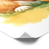 Poster Dessin d'aquarelle de l'église Bunny de Pâques (Coin)