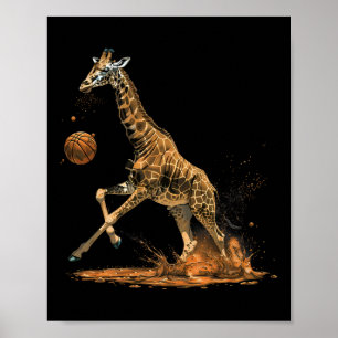 Poster Dessin d'art animal de la Giraffe Sketll Lover