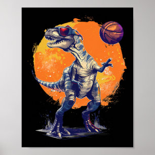 Poster Dessin d'art de dinosaure T-rex Sketll Amateur de