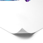 Poster Dessin d'art de la baleine mignonne en bleu océan (Coin)