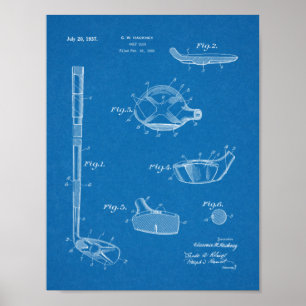 Poster Dessin d'art du club de golf 1937