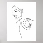 Poster Dessin d'art minimaliste Abstrait face (Devant)