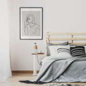 Poster Dessin d'art minimaliste Abstrait face