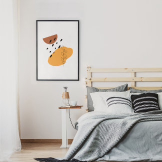 Poster Dessin d'art minimaliste Abstrait face