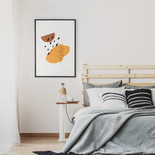 Poster Dessin d'art minimaliste Abstrait face