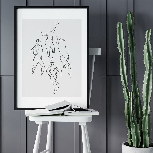 Poster Dessin d'art minimaliste Abstrait face