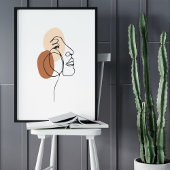 Poster Dessin d'art minimaliste Abstrait face