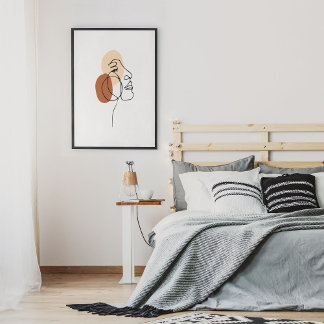 Poster Dessin d'art minimaliste Abstrait face