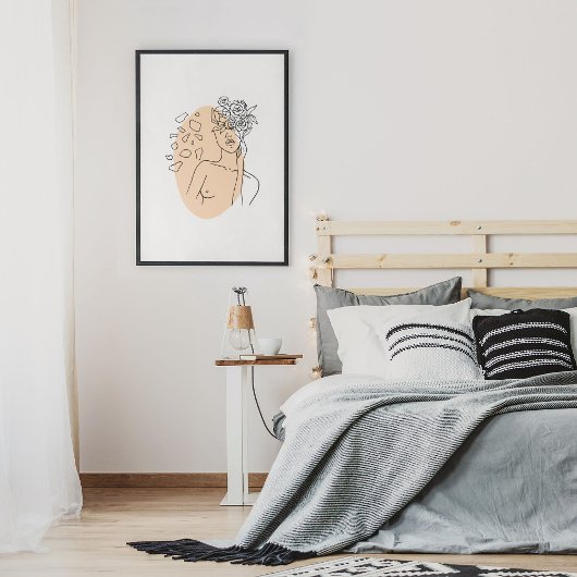 Poster Dessin d'art minimaliste Abstrait face