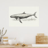 Poster Dessin de baleines (Cuisine)