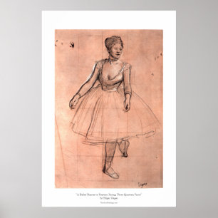 Poster Dessin de Ballerina par Degas joli ballet danseuse