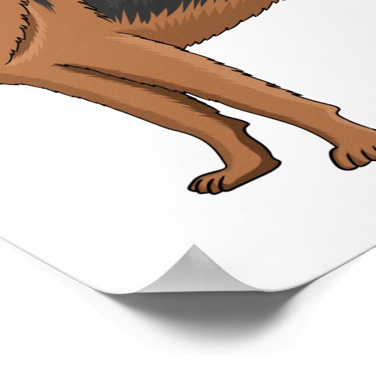 Poster dessin de berger allemand (Coin)