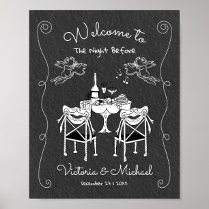 Poster Dessin de bienvenue à la main funky Dîner de répét