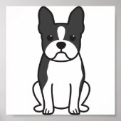 Poster Dessin de Boston Terrier Dog (Devant)