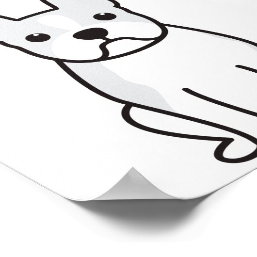 Poster Dessin de Boston Terrier Dog (Coin)