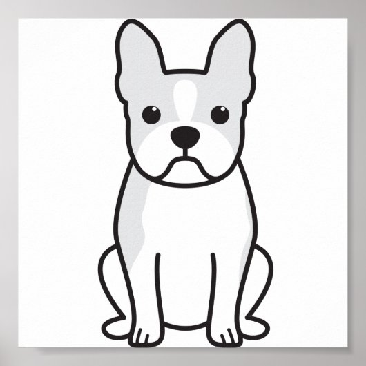 Poster Dessin de Boston Terrier Dog (Devant)