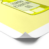 Poster Dessin de bouteille d'huile essentielle citron (Coin)