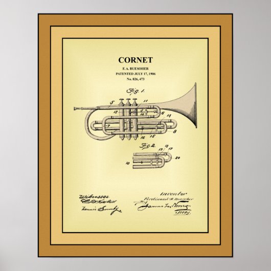 Poster Dessin de brevet ~ F. A. Acheteur ~ Cornet ~ (Devant)