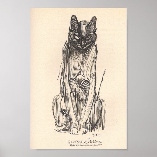 Poster Dessin de Cat par Alexandre Steinlen (Devant)